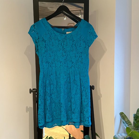 Urban Outfitters Coincidence & Chance Aqua Blue Lace Dress - Picture 7 of 7